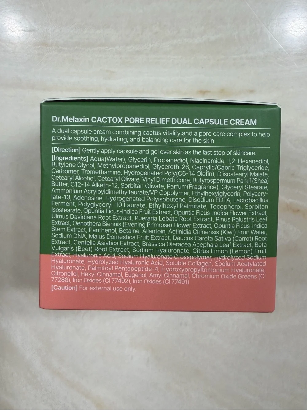 Cactox Pore Relief Dual Capsule Cream - Green & Coral